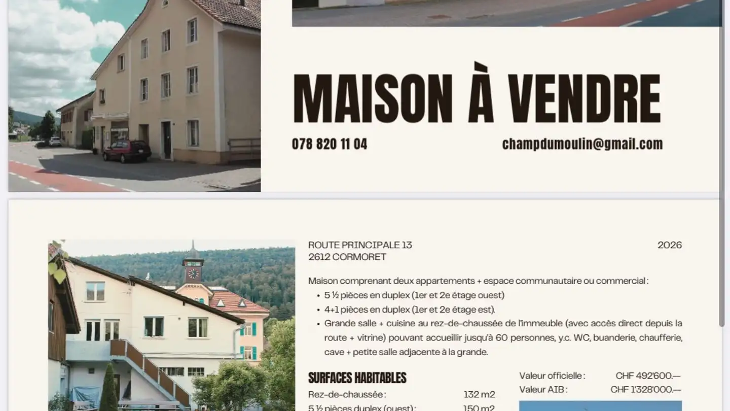 Einfamilienhaus kaufen - Route Principale 13, 2612 Cormoret