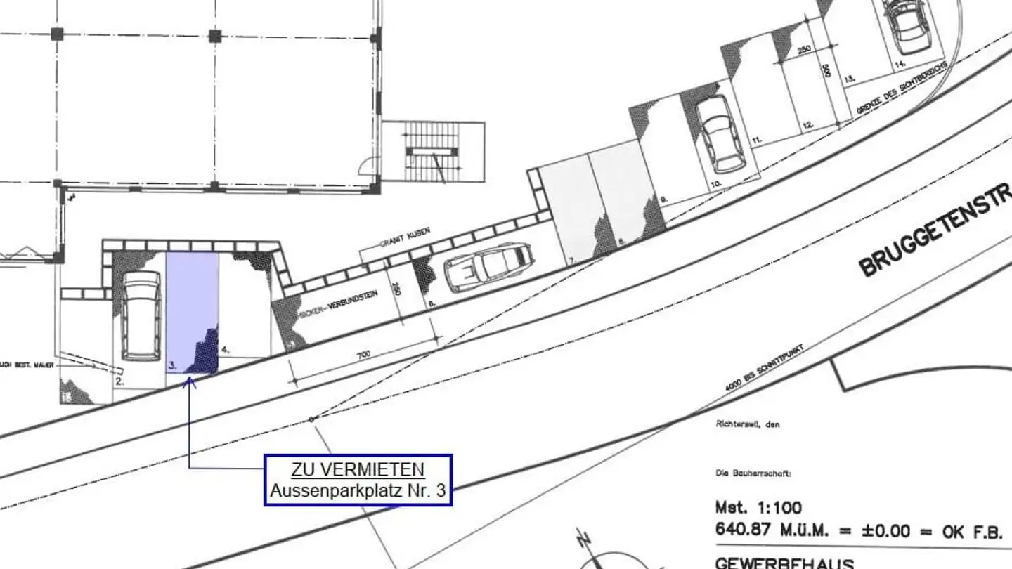 Place de parking extérieure à louer - Bruggetenstrasse 5, 8833 Samstagern
