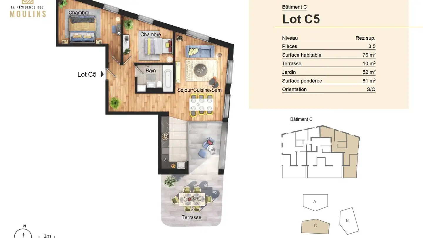Appartement à louer - Au Village 26, 1692 Massonnens - Photo 2