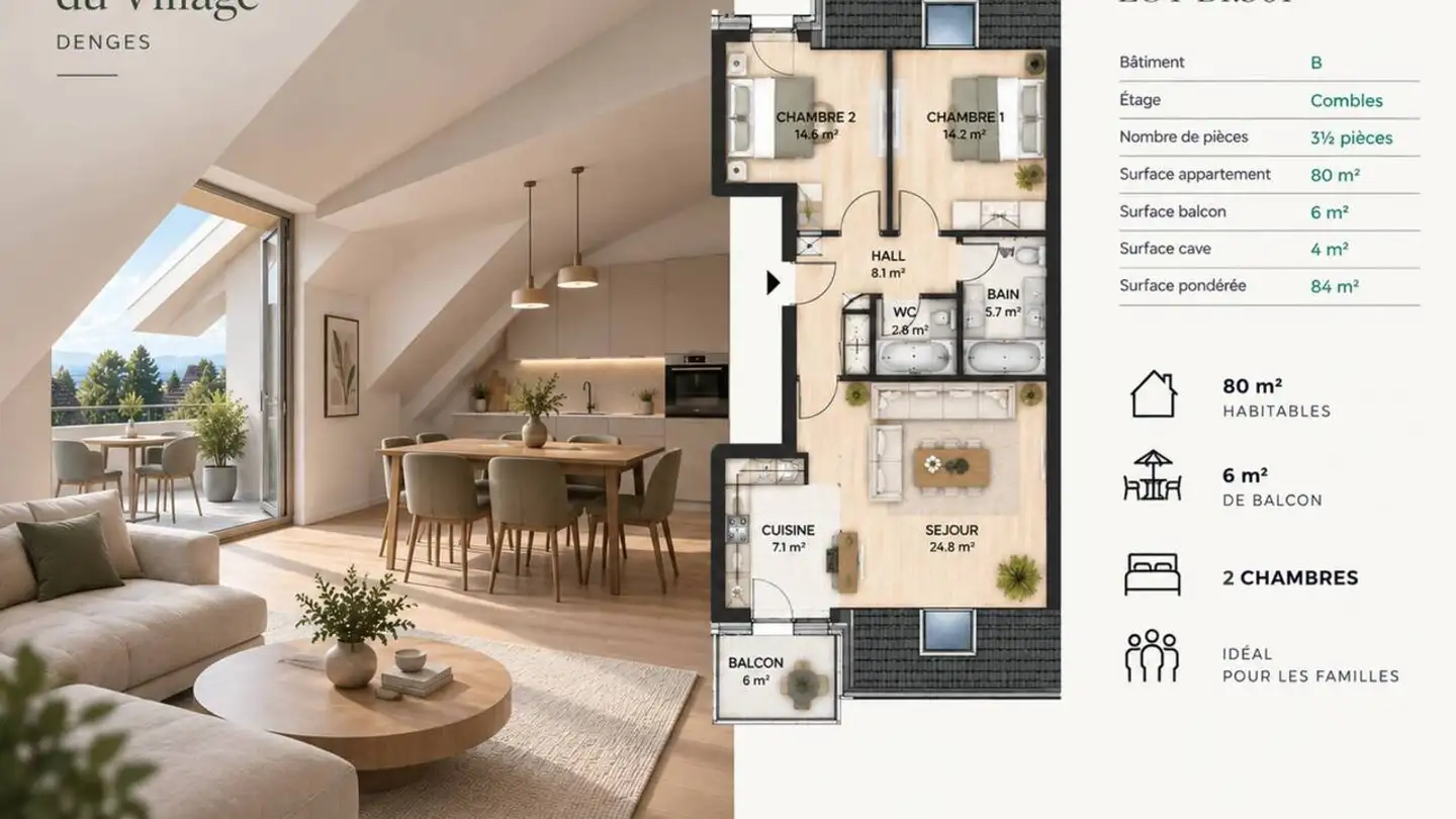 Attique à vendre - 1026 Denges