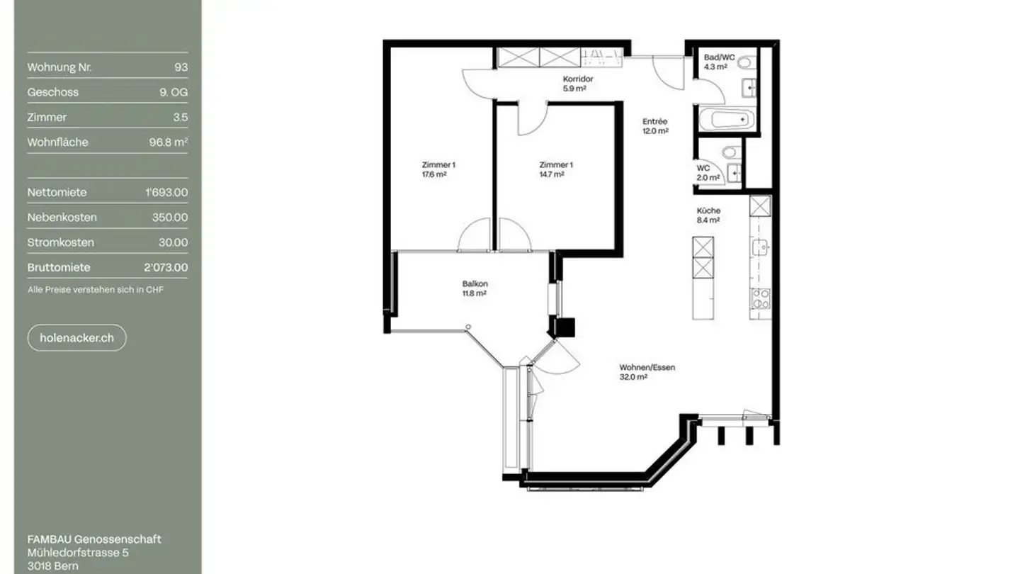 Appartamento in affitto - Holenackerstrasse 85, 3027 Bern