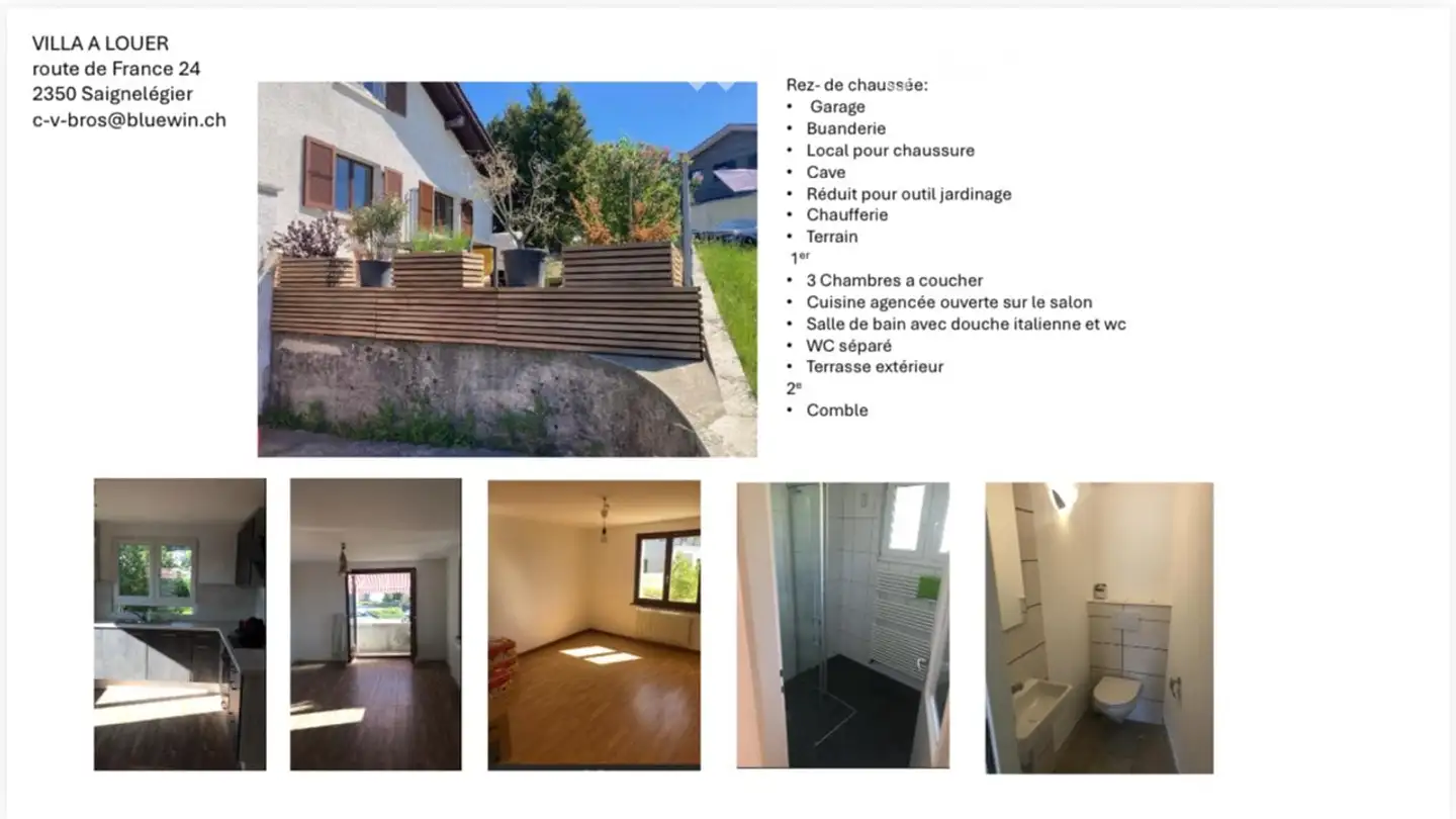 Casa singola in affitto - Route De France 24, 2350 Saignelégier