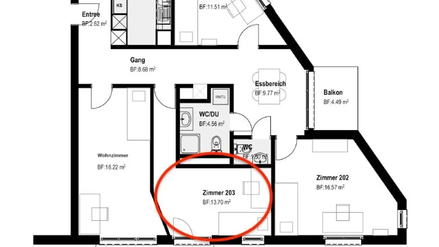 Stanza singola in affitto - Bachmattstrasse 3, 8910 Affoltern am Albis - Foto 2