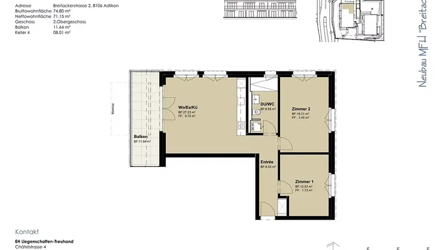 Wohnung mieten - Breitackerstrasse 2, 8106 Adlikon b. Regensdorf - Foto 3