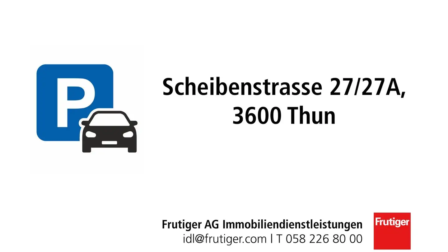 Place de parking souterraine à louer - Scheibenstrasse 27, 3600 Thun