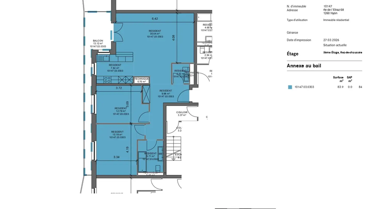 Wohnung mieten - Route de l'Etraz 68, 1260 Nyon - Foto 4
