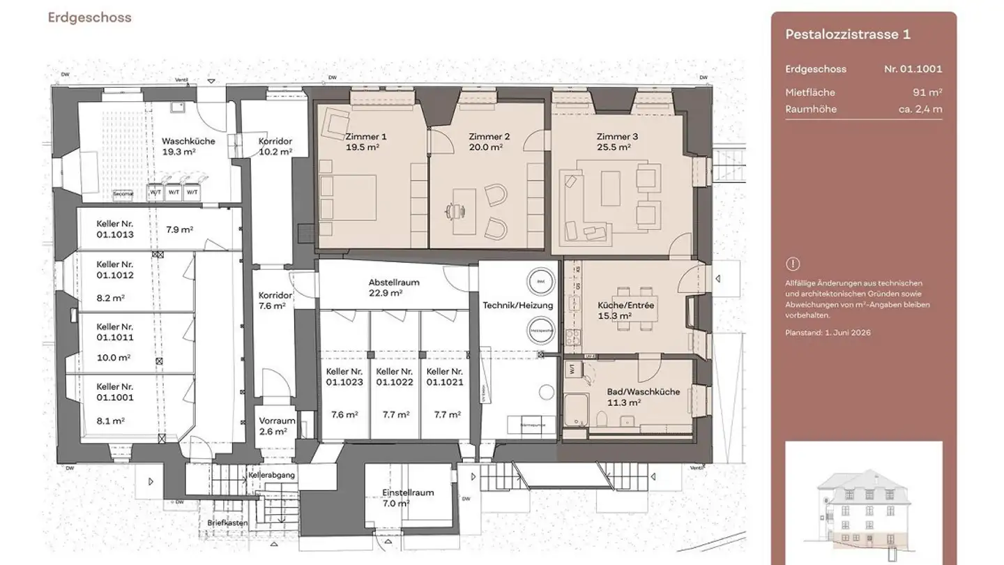 Wohnung mieten - Pestalozzistrasse 1, 8352 Elsau