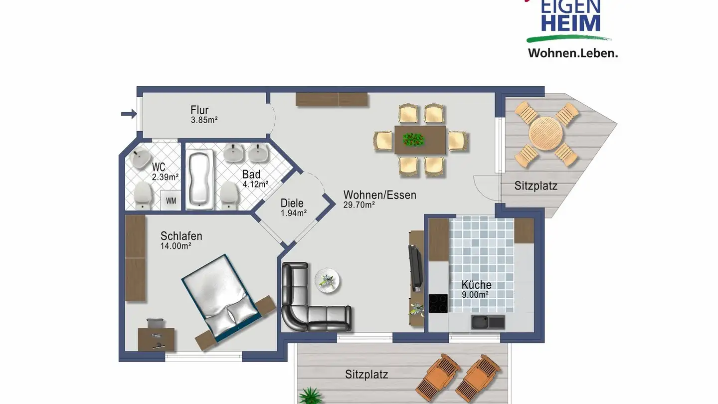 Wohnung mieten - Schmittengasse 1, 8335 Hittnau - Foto 2