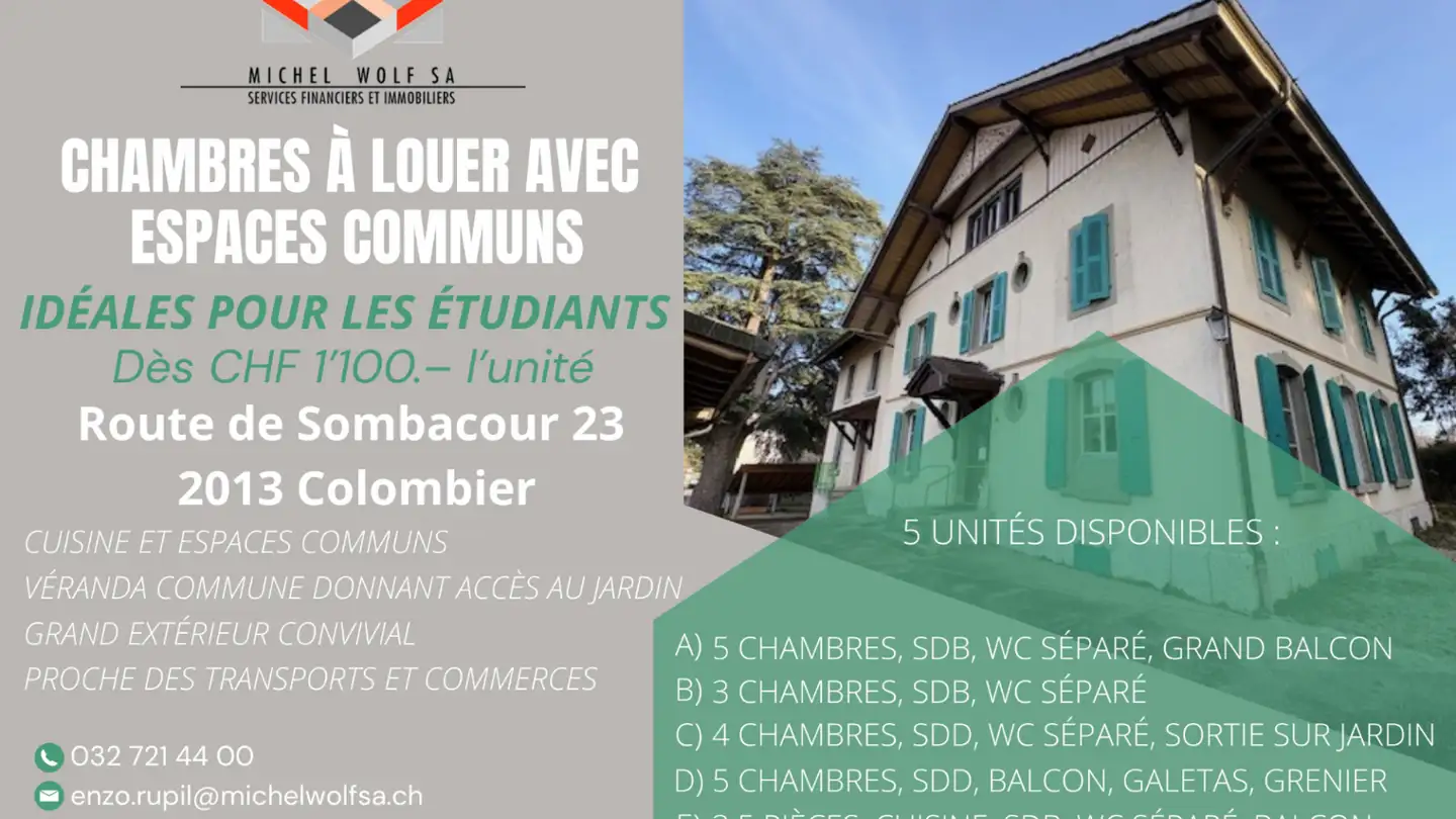 Zimmer mieten - Route De Sombacour 23, 2013 Colombier NE