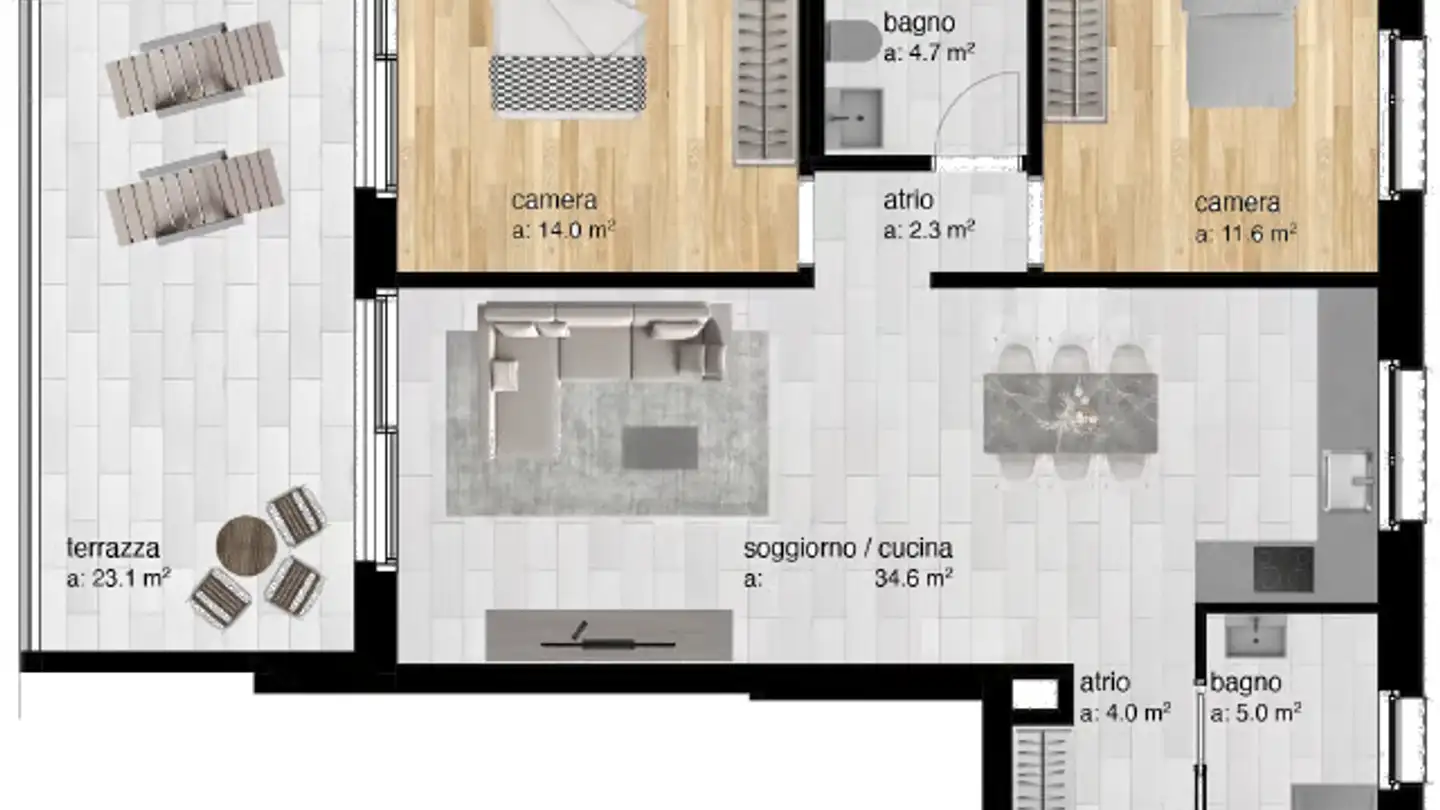 Wohnung mieten - Via Ai Prati, 6514 Sementina - Foto 2