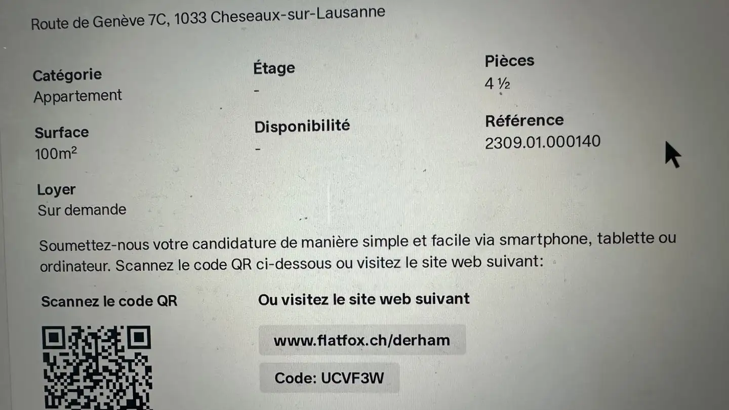Appartamento in affitto - 1033 Cheseaux-sur-Lausanne