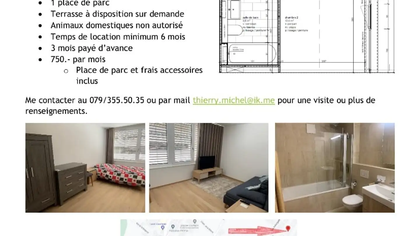 Stanza singola in affitto - 1791 Courtaman