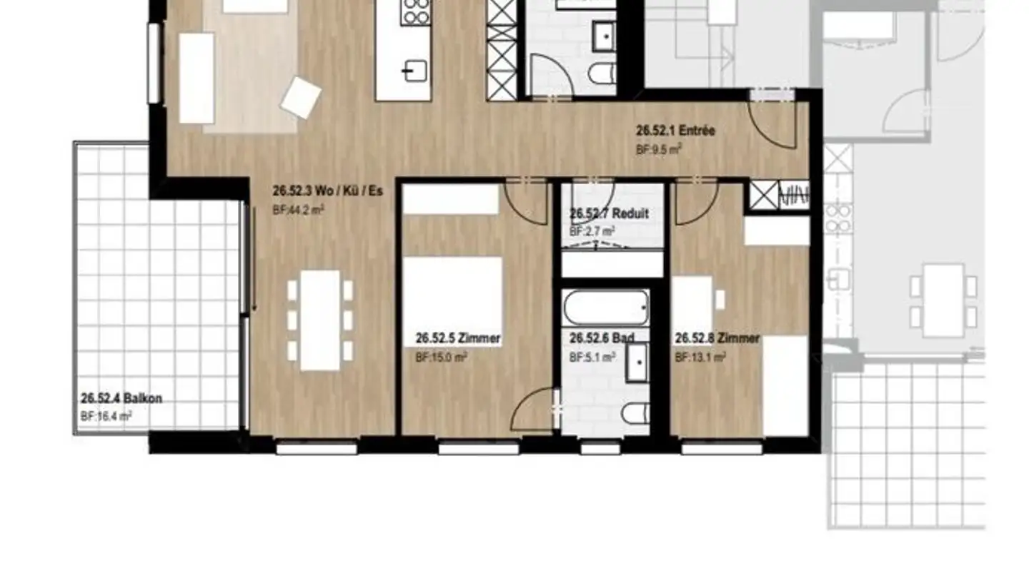 Appartement à louer - Halta 24, 3186 Düdingen - Photo 2