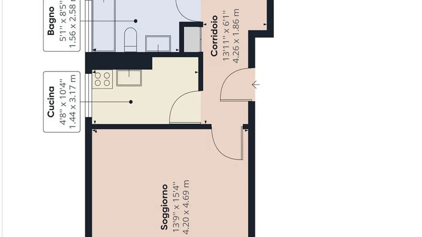 Appartamento in vendita - Via Ponte Vecchio 28, 6807 Taverne