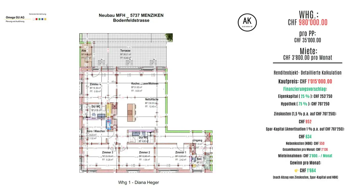 Appartement à vendre - Bodenfeldstrasse 1, 5737 Menziken