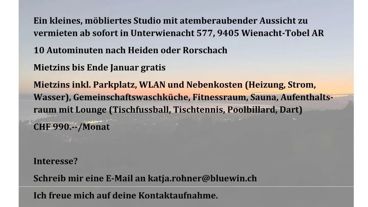 Appartamento in affitto - Unterwienacht 577, 9405 Wienacht-Tobel