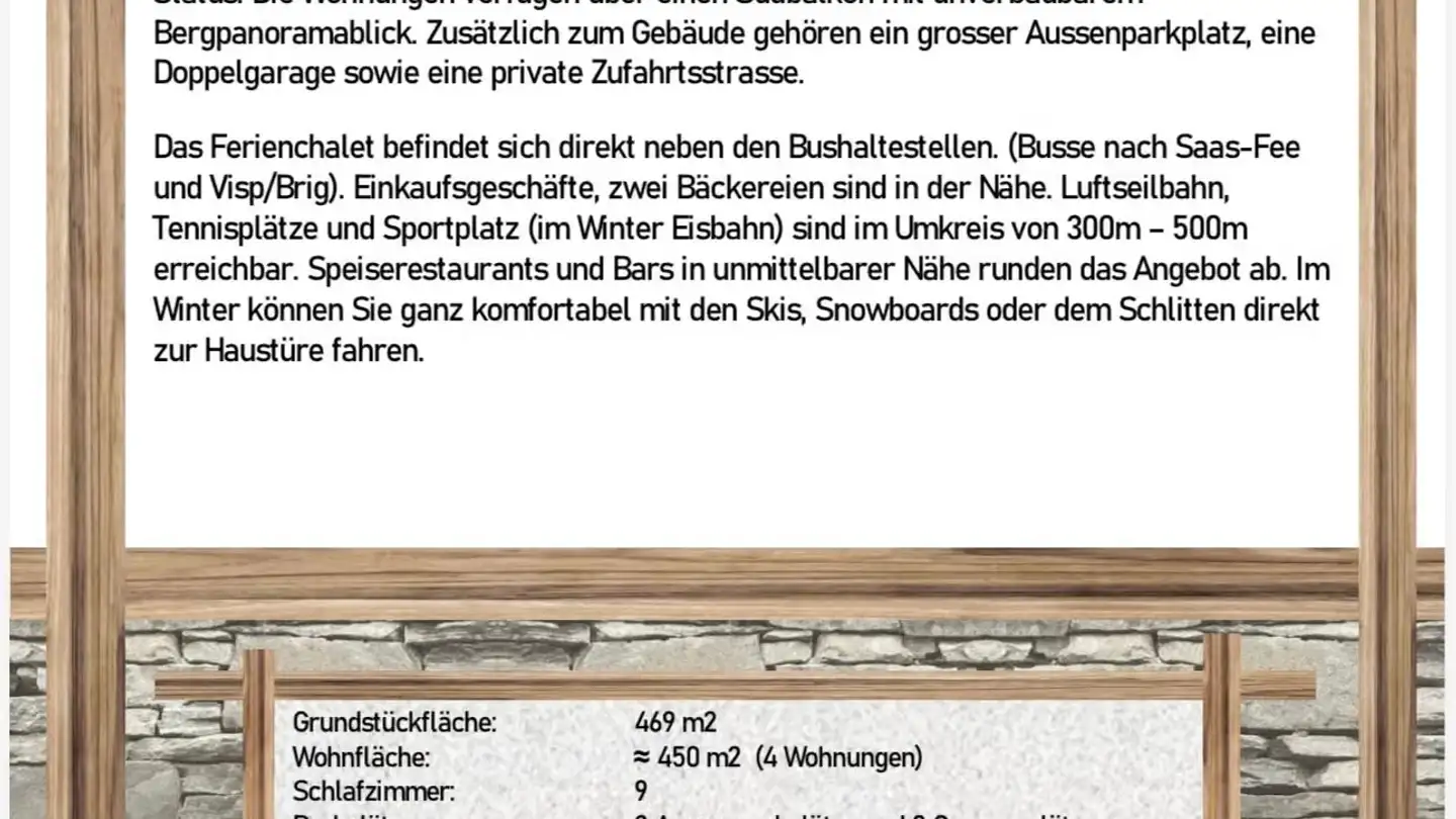 Immeuble résidentiel à vendre - Obere Tamattenstrasse 2, 3910 Saas-Grund - Photo 3