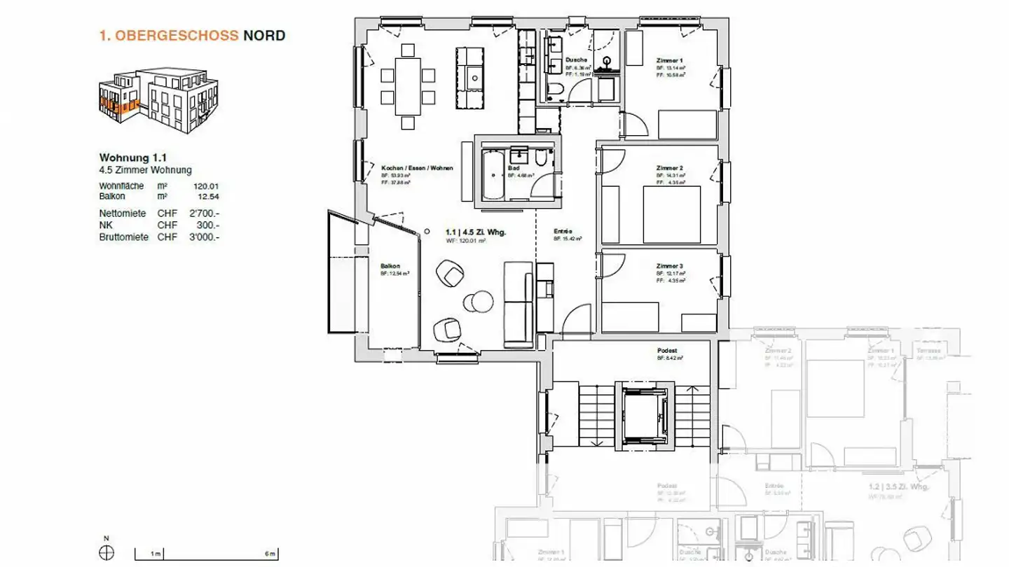 Apartment for rent - Cadonaustrasse, 7000 Chur - Photo 4