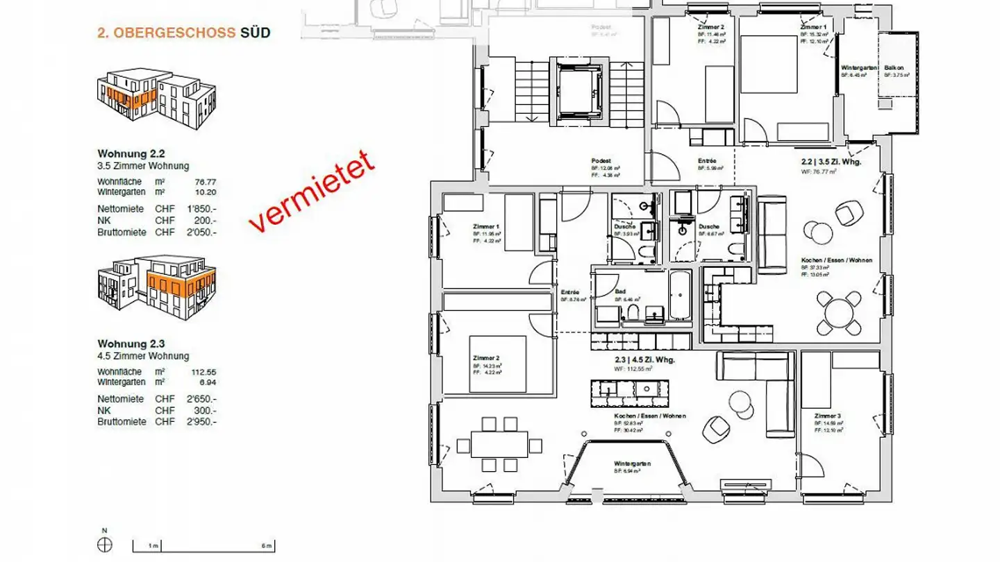 Wohnung mieten - Cadonaustrasse, 7000 Chur - Foto 4