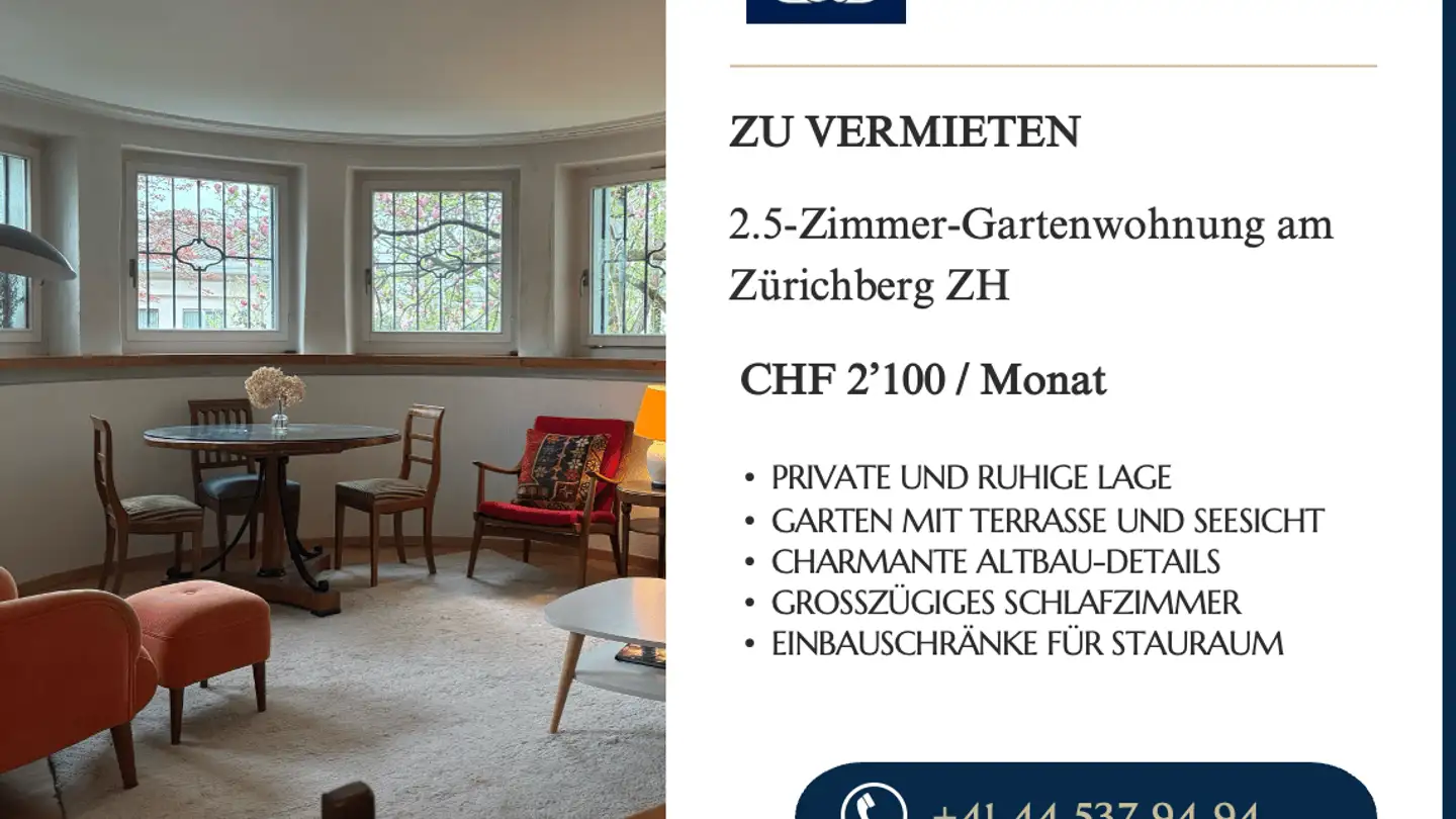 Studio mieten - Freudenbergstrasse, 8044 Zürich