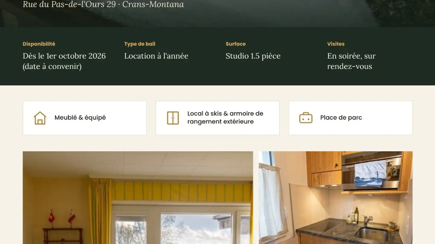 Wohnung mieten - Rue Du Pas De L'ours 29, 3963 Crans-Montana