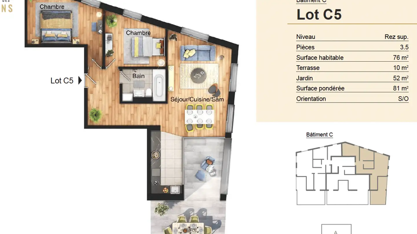 Wohnung mieten - Au Village 26, 1692 Massonnens - Foto 2