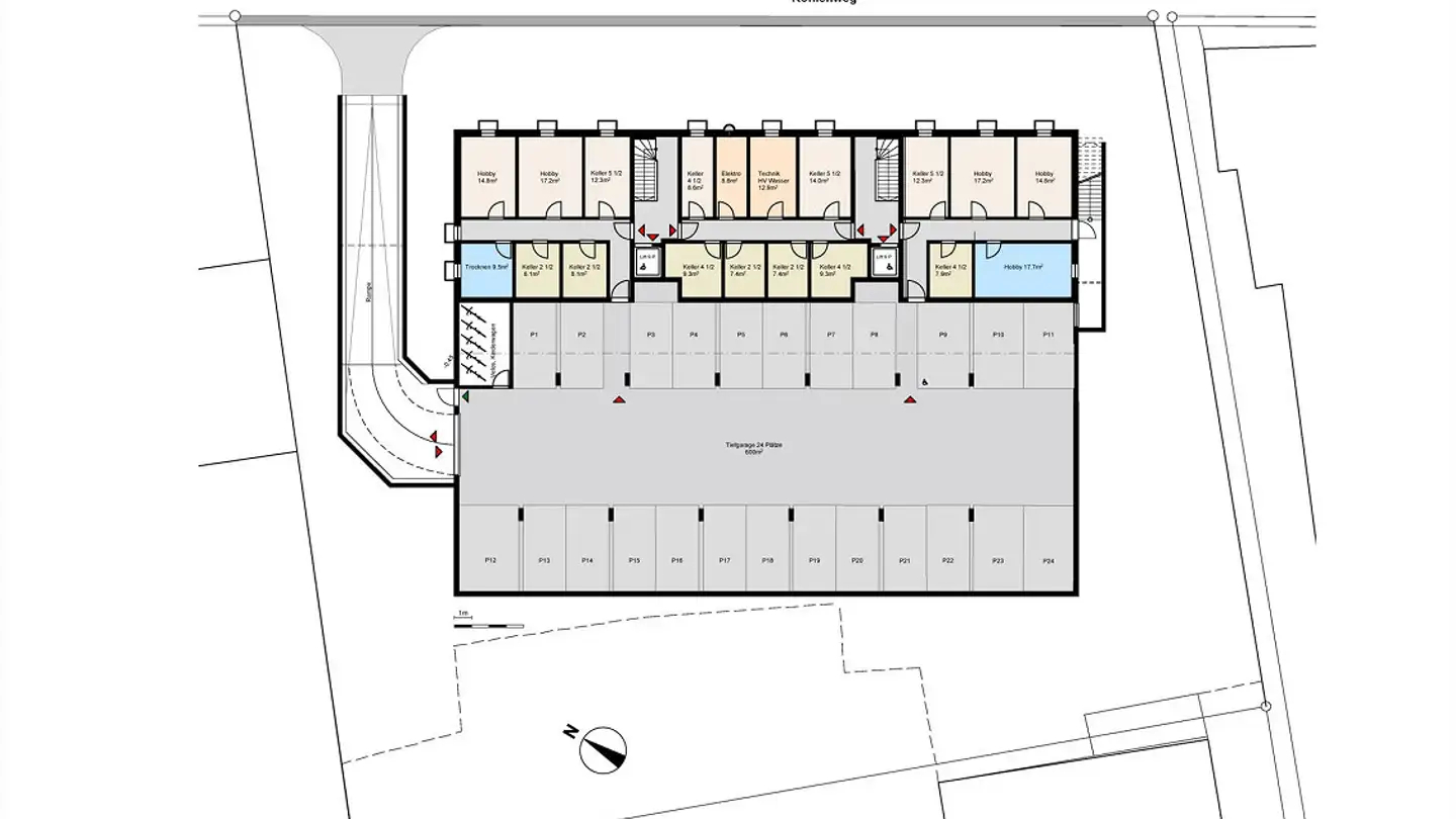 Underground parking space for rent - Kohlenweg 7, 5303 Würenlingen