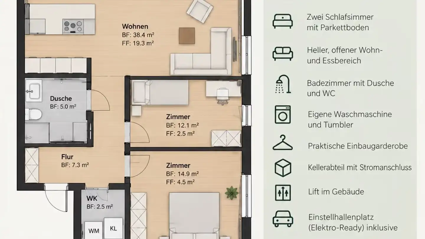 Appartamento in affitto - Route Principale / Hauptstrasse 13, 1796 Courgevaux