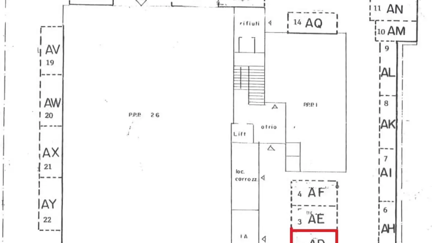 Outdoor parking space for rent - Viale Carlo Cattaneo 23, 6900 Lugano
