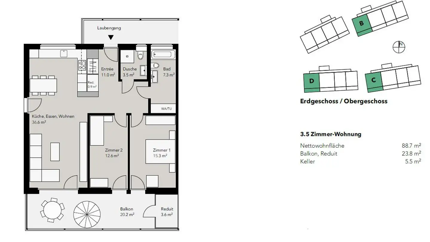 Appartement à louer - Dorfstrasse 1d, 4333 Münchwilen AG - Photo 2