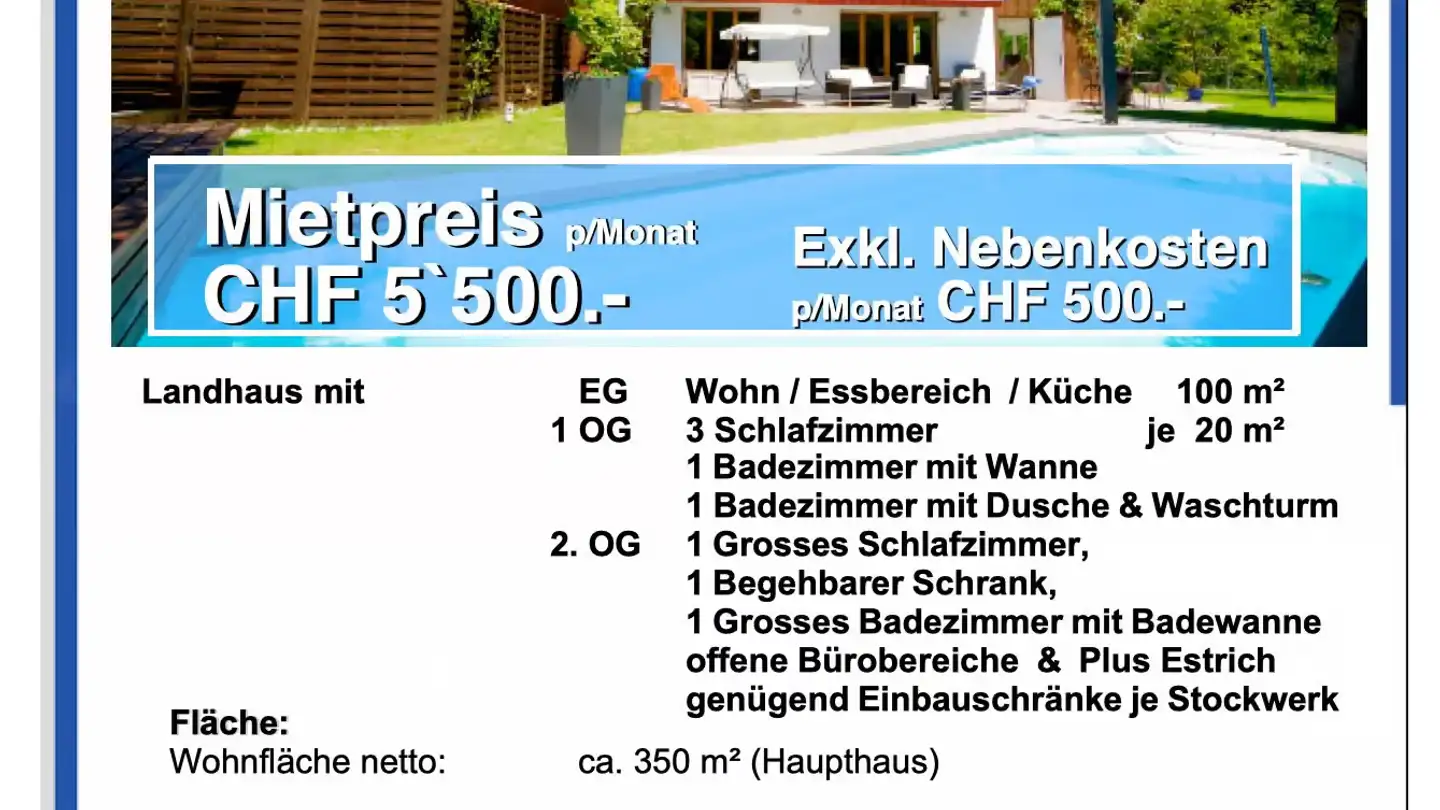 Casa singola in affitto - Reutlingerstrasse, 8404 Reutlingen (Winterthur)