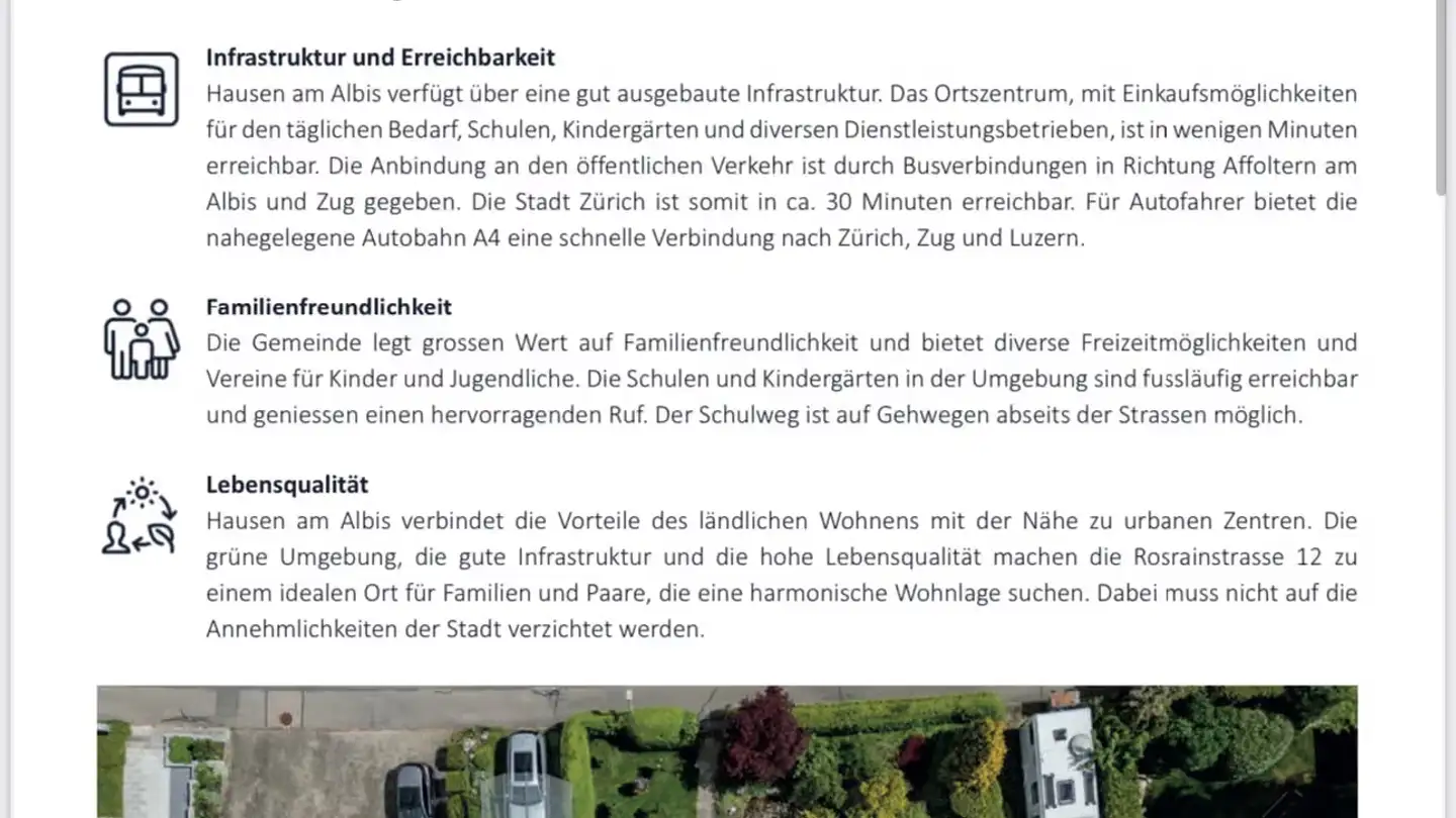Casa singola in affitto - Rosrainstrasse 13, 8915 Hausen am Albis