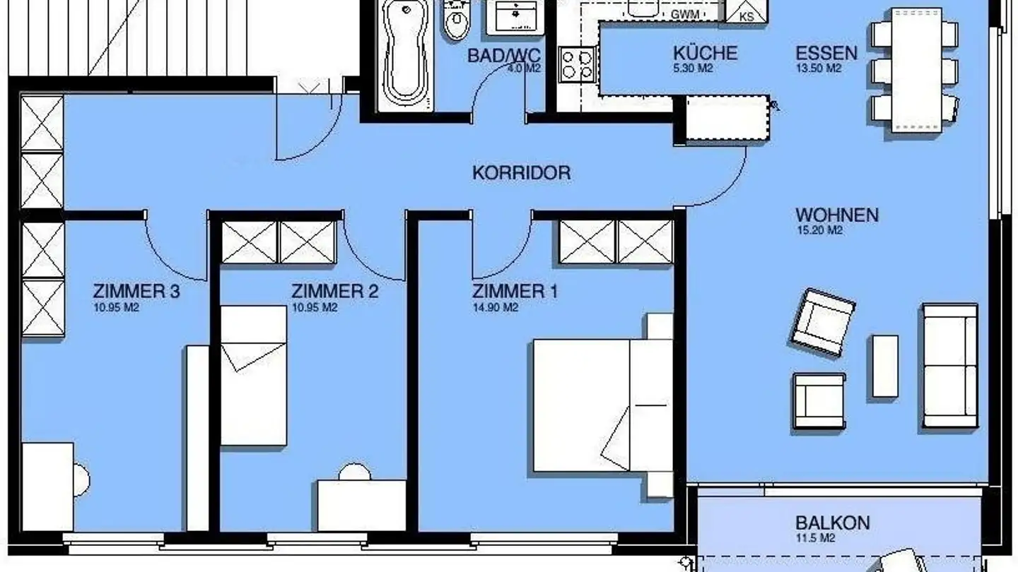 Appartement à louer - Roniweg 27, 5704 Egliswil - Photo 2