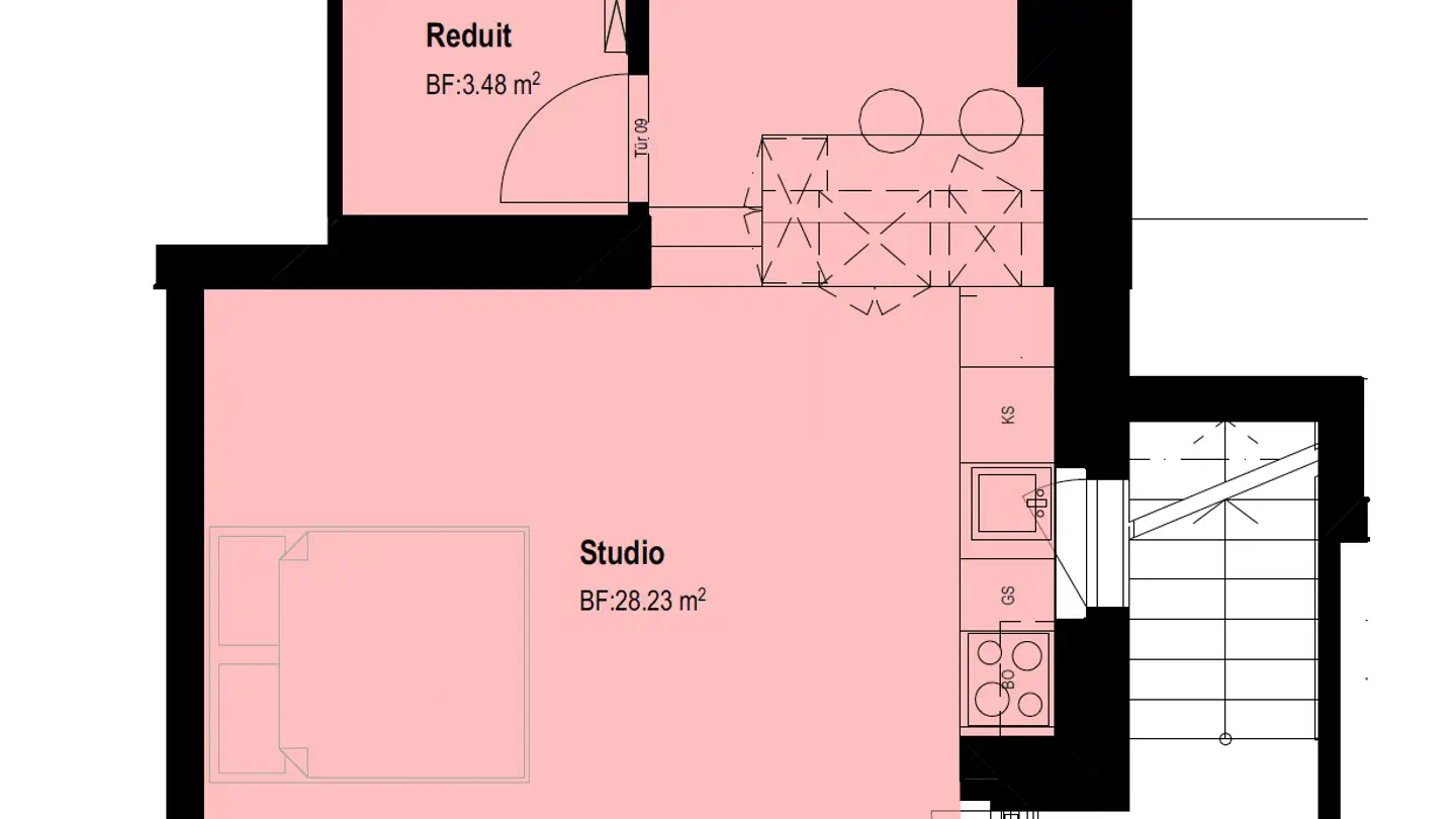 Studio mieten - Tulpenstrasse, 8051 Zürich