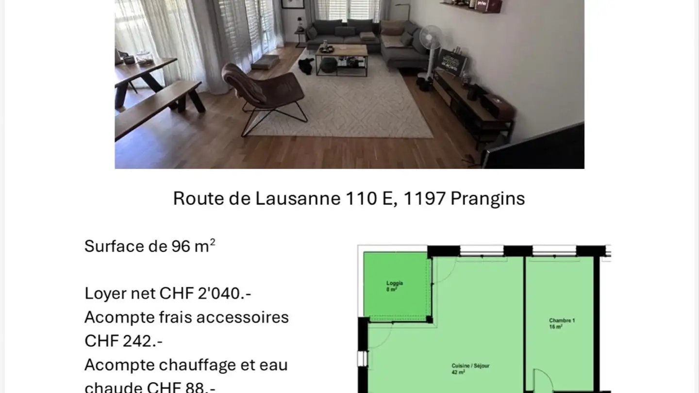 Apartment for rent - 1197 Prangins