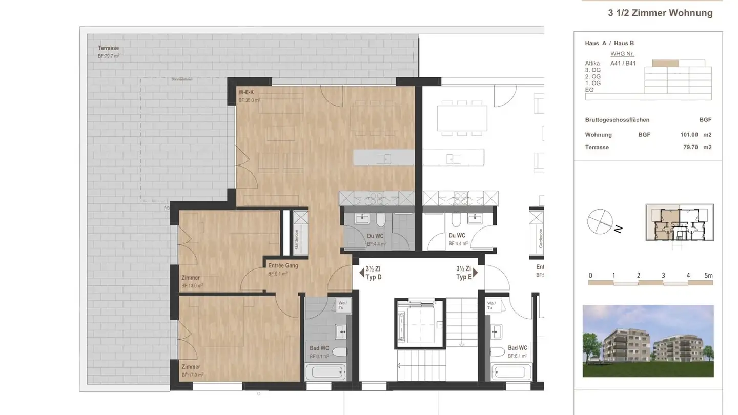Appartement à louer - Bifangstrasse 11, 5737 Menziken
