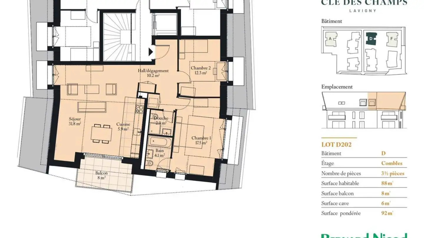 Attic flat for sale - Lavigny, 1175 Lavigny