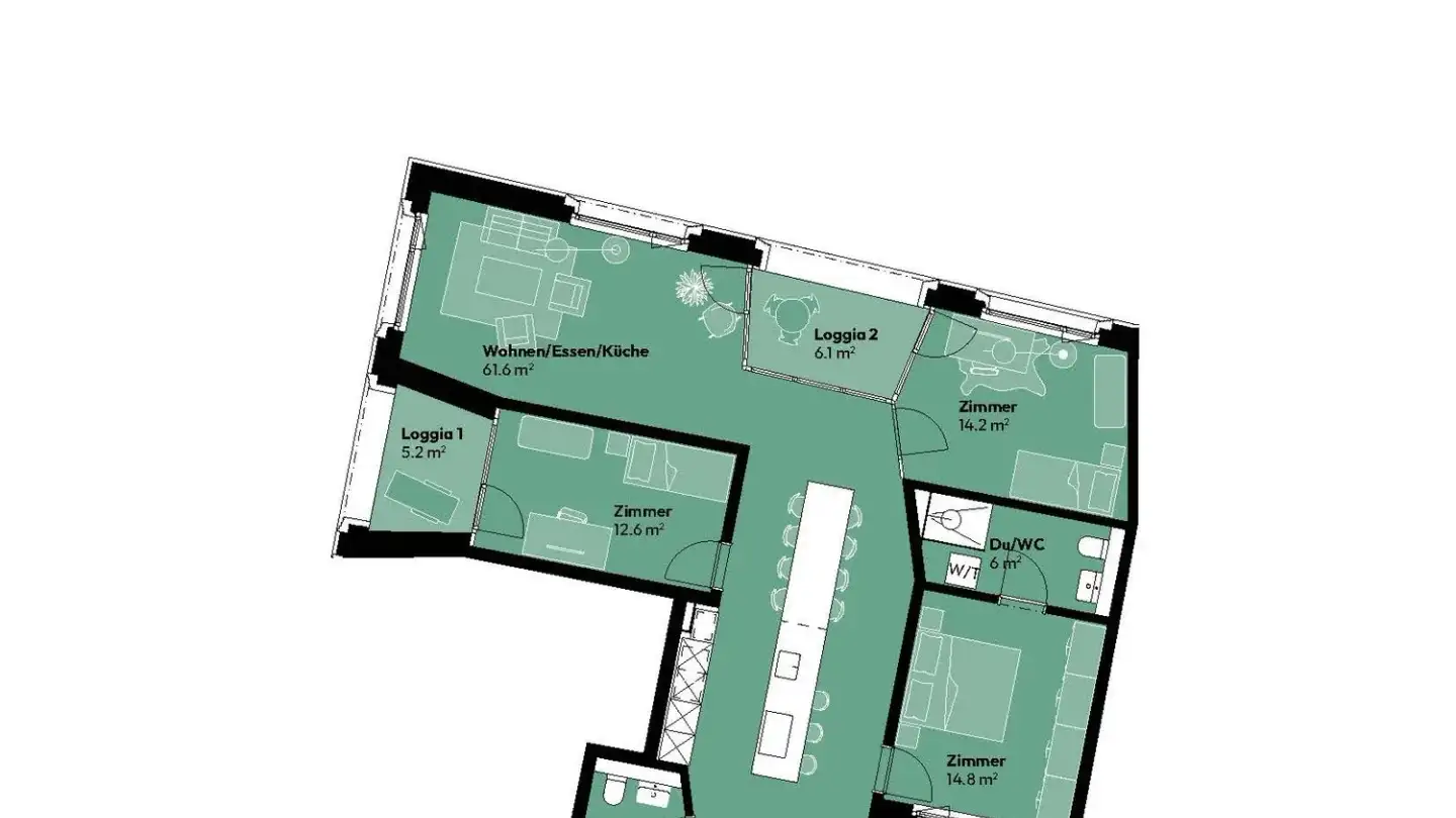 Wohnung mieten - Waldeggweg 1, 8302 Kloten - Foto 3