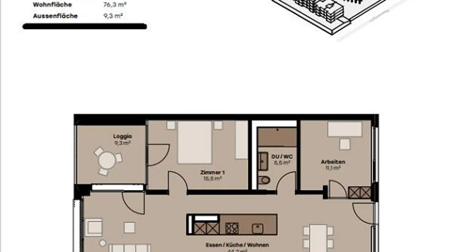 Wohnung mieten - Wahlackerstrasse 5, 3052 Zollikofen