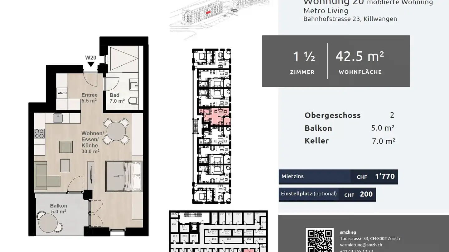 Wohnung mieten - Bahnhofstrasse 23, 8956 Killwangen - Foto 2