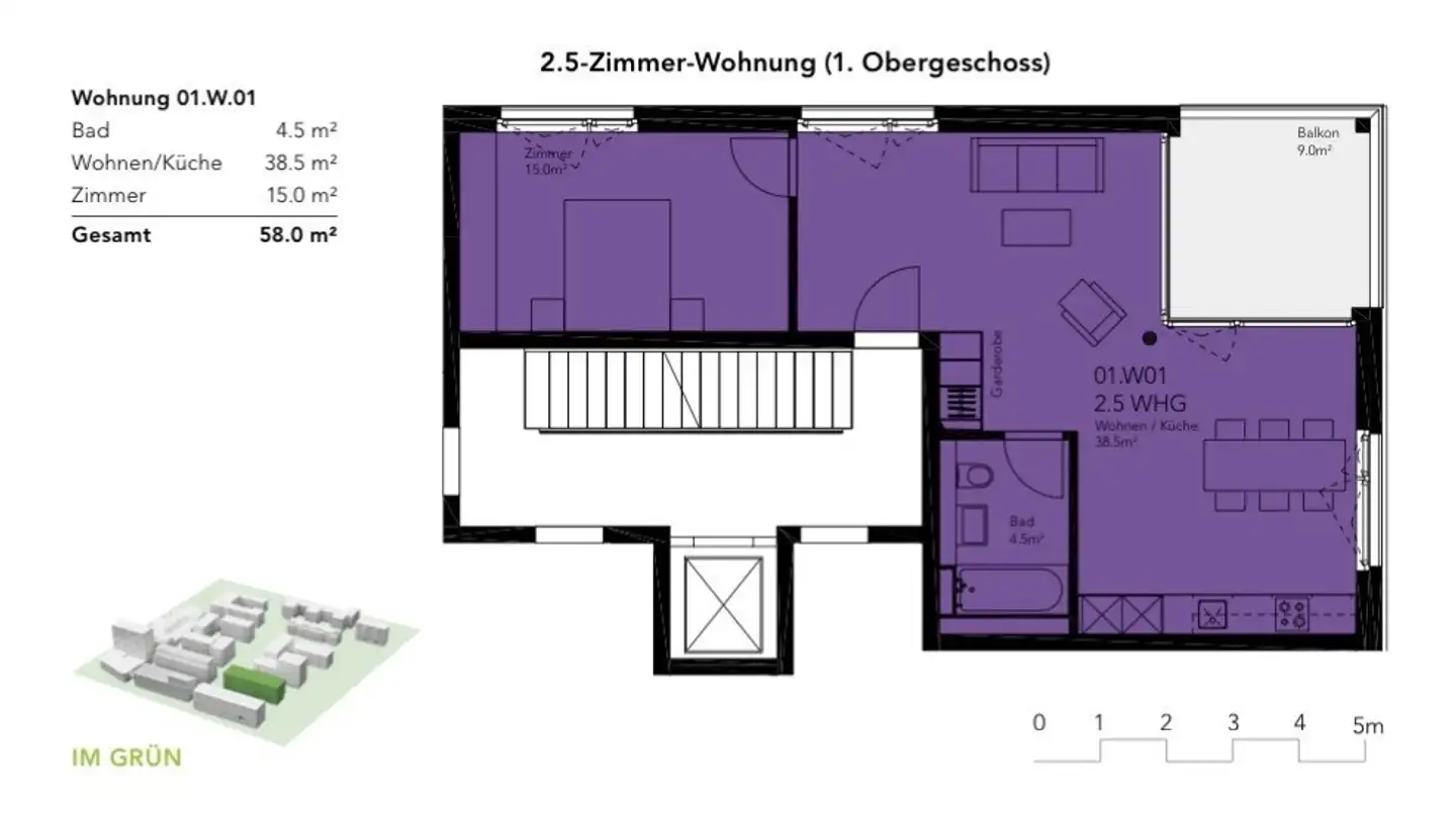 Wohnung mieten - Gustav Zeiler-Ring 22, 5600 Lenzburg - Foto 3