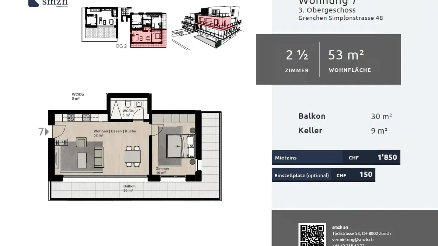 Apartment for rent - Simplonstrasse 48, 2540 Grenchen - Photo 2