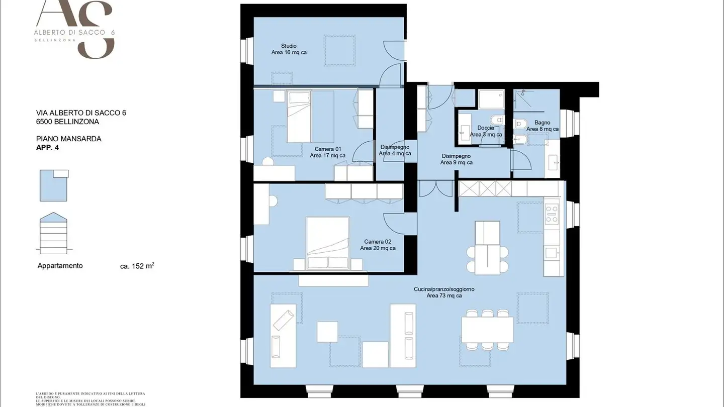 Appartement meublé à louer - Via Alberto Di Sacco, 6500 Bellinzona - Photo 2