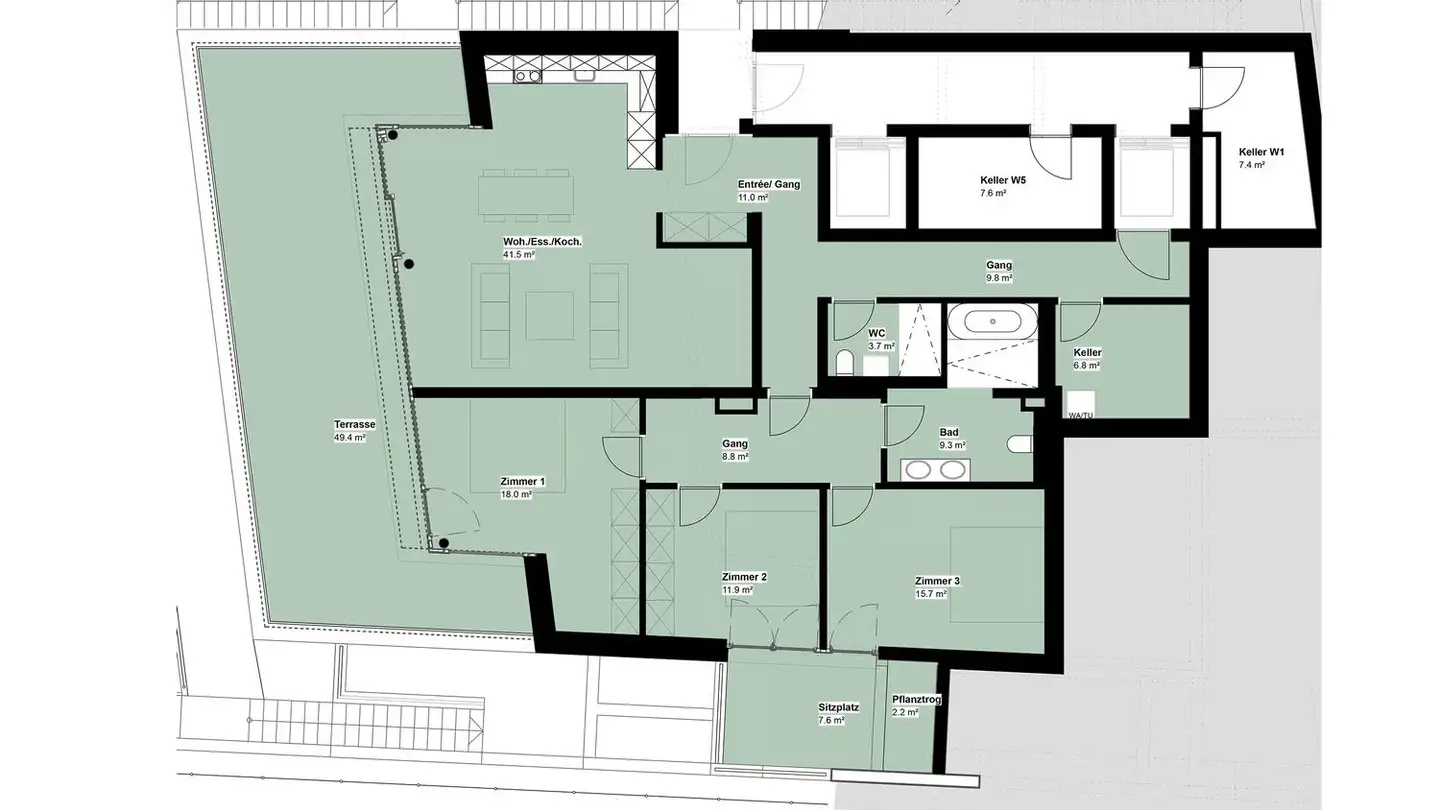 Wohnung mieten - Bruderholzrain 44, 4102 Binningen - Foto 2