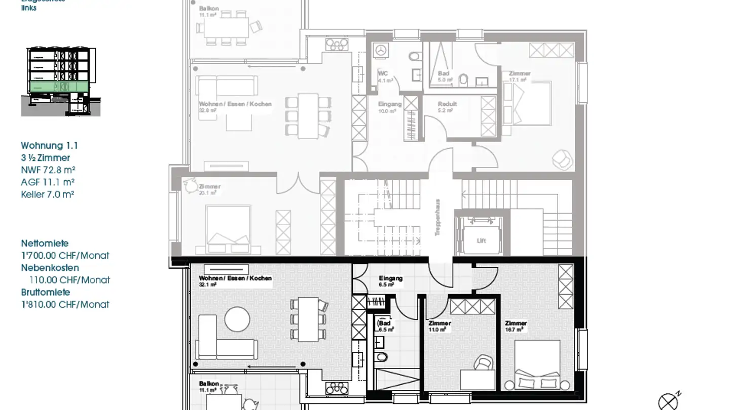 Wohnung mieten - Bahnhofstrasse 30, 6244 Nebikon - Foto 4
