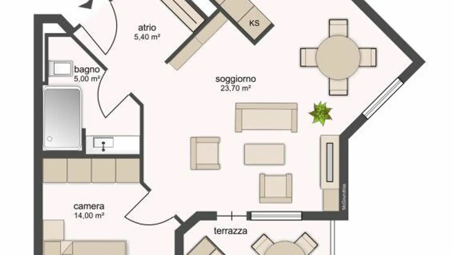 Appartement à louer - Via Francesca 7, 6598 Tenero