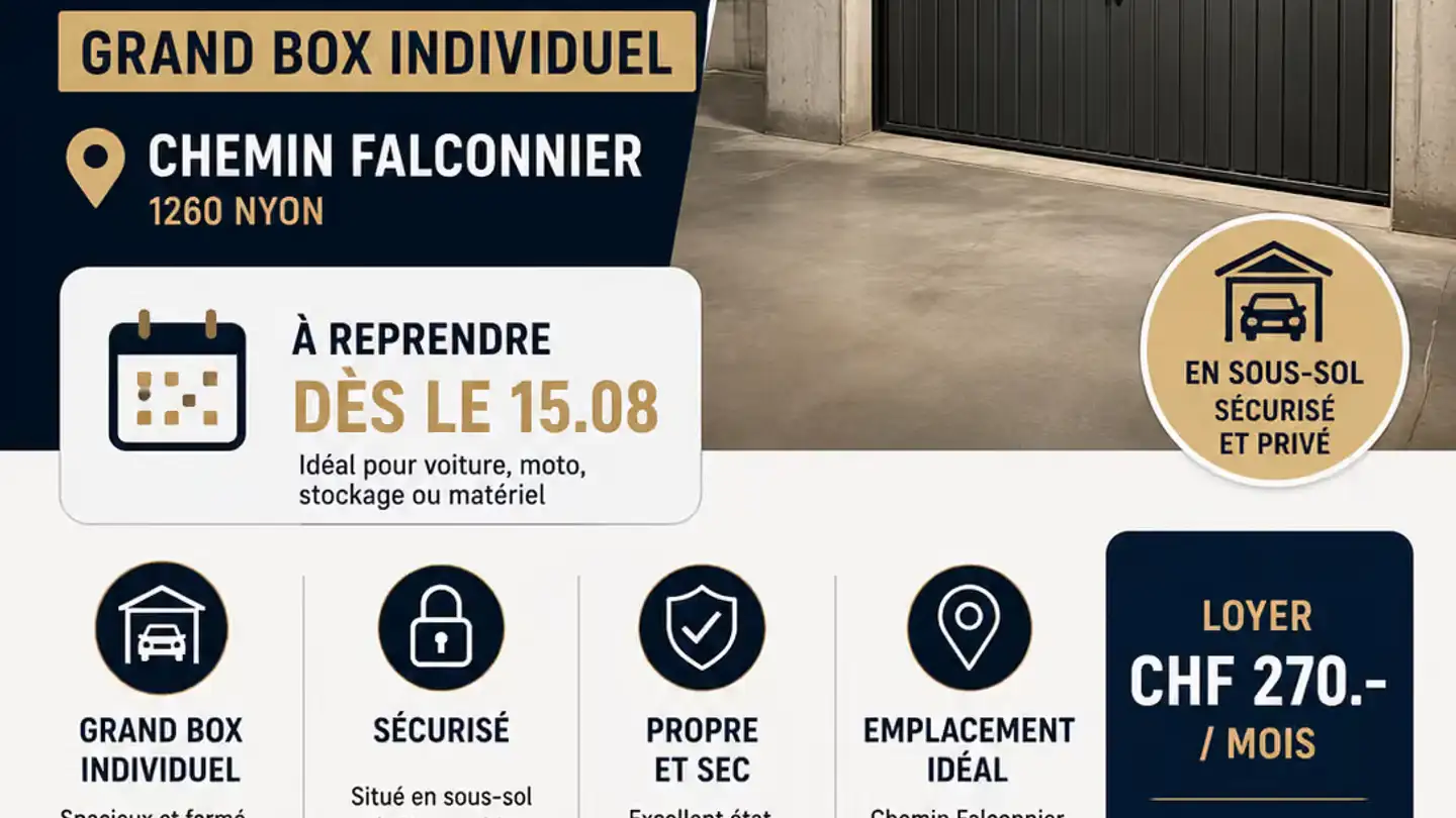 Garage singolo in affitto - Chemin Falconnier 15, 1260 Nyon
