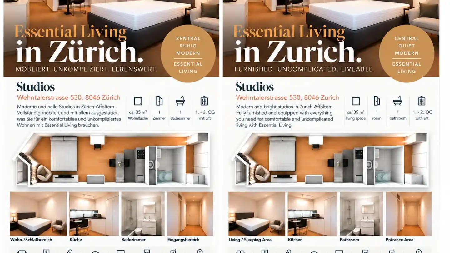 Möblierte Wohnung mieten - Wehntalerstrasse 530, 8046 Zürich