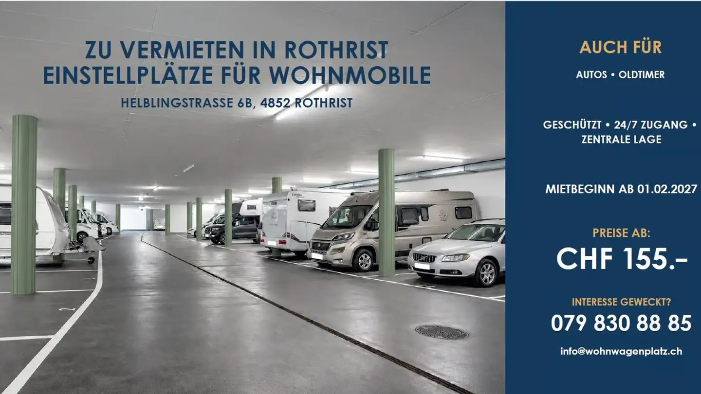 Outdoor parking space for rent - Helblingstrasse 6, 4852 Rothrist
