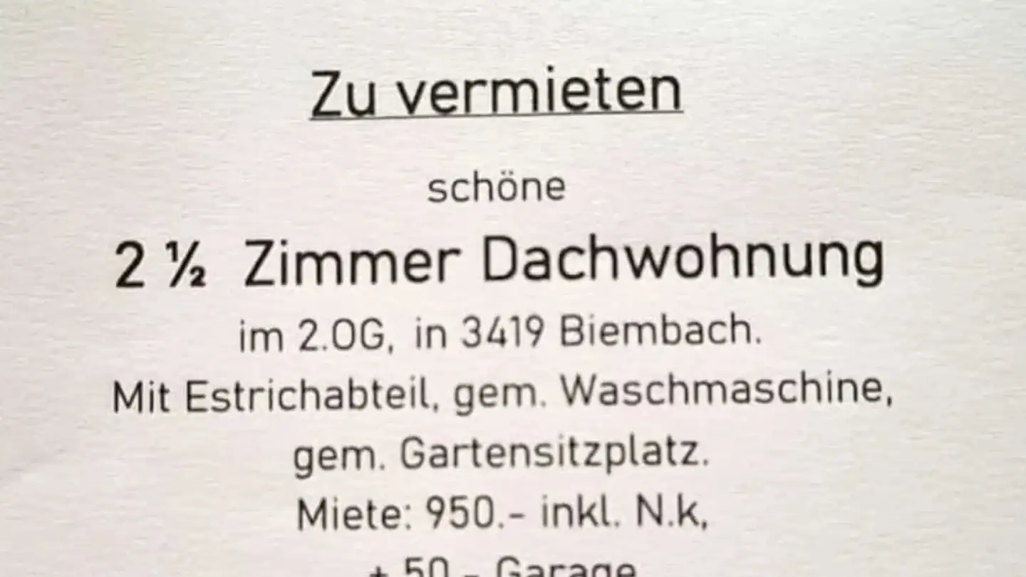 Apartment for rent - 3419 Biembach im Emmental